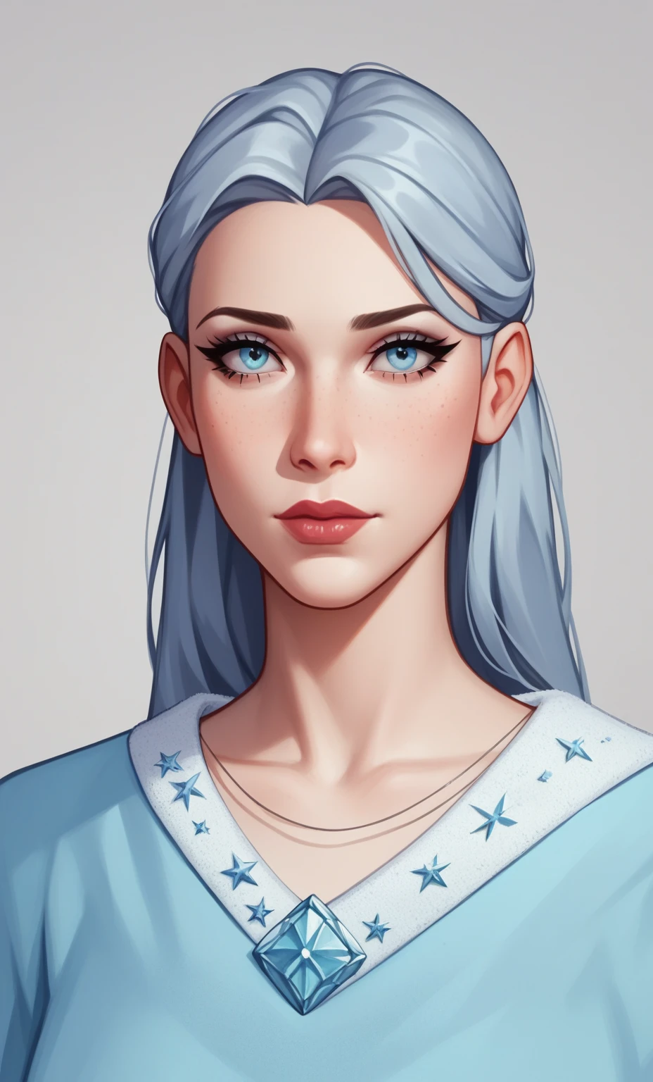 check_9, check_8_up, check_7_up, check_6_up, check_5_up, check_4_up, SorakaLoLXL, masterpiece, Best quality, A high resolution, bbandro, icy medieval , concept, ice grows on your head, gray blue hair, ice robe