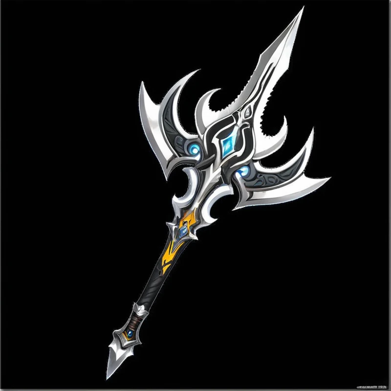 A black and white drawing，画的是一把长刃sword, Sword weapons, The style of the Ghost Slayer Blade, Hammer Weapon, Weapon concept art, Intricate Fantasy Spear, sword, Leviathan Axe, World of Warcraft Blizzard Weapon Art, polearm sword, Fantasy RPG Weapon Art, Tomahawk, Weapon Concept Art, Fantasy weapons, epic Fantasy weapons art