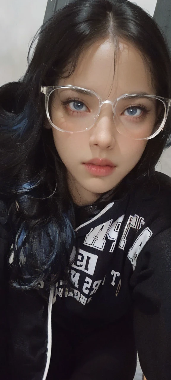 (best quality, masterpiece: 1.3), 1girl, rainy day, fog, alley, umbrella holding, large and transparent umbrella, looking at the viewer, blue hair, facing the photo, cyberpunk city, alone in the alley, neon in the alley, very reflective city, long hair, sized strands going over the alley, bars, Japan, Tokyo, garter belt on one leg, knee pad on the other leg, perfect hand, delicate, night