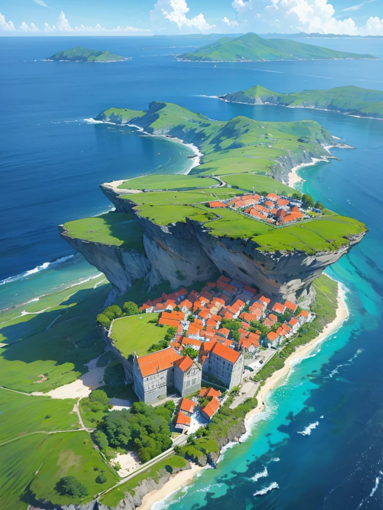 Anime with beautiful island scenery 