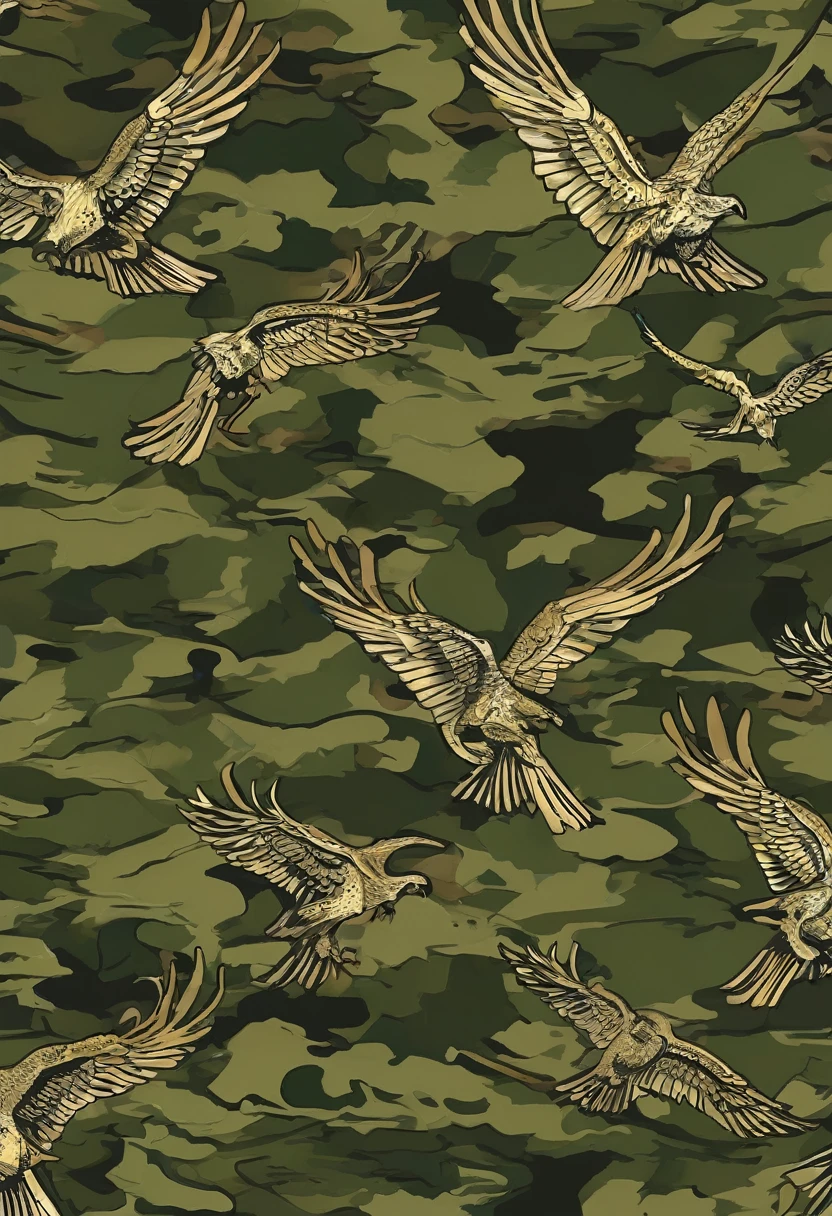 A military-inspired design with camouflage patterns with a different touch. It integrates rebellious motifs such as skulls, snakes and eagles. Use a color palette of army green, black and brown, with metallic silver accents for a bold and edgy look.