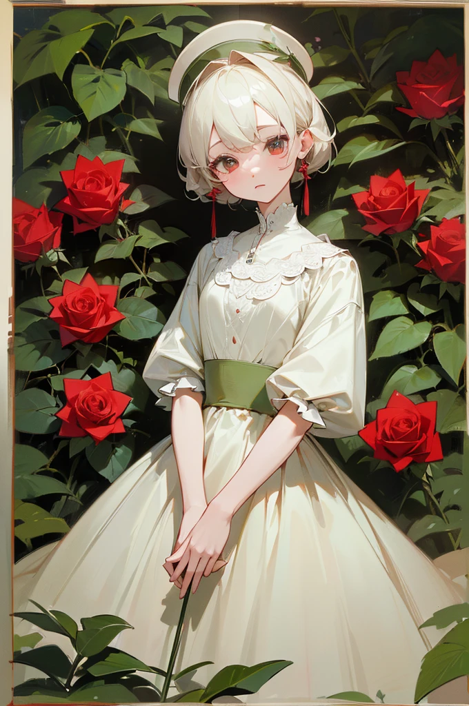 Rose on a beige background for the back cover of a portfolio