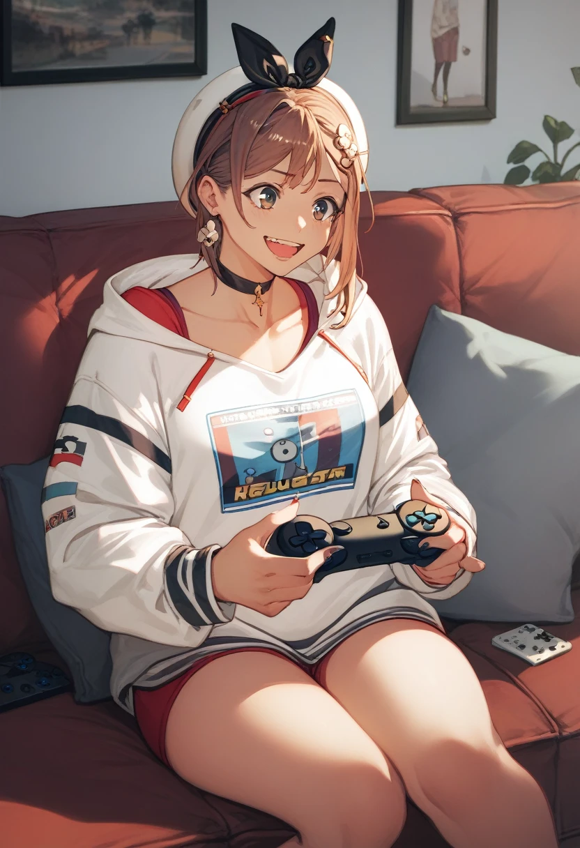 score_9, score_8_up, score_7_up, score_6_up, score_5_up, score_4_up
reisalin stout, choker, beret, streetwear, techwear, fashion,
playing games, playstation controller, excited, sitting, couch, living room