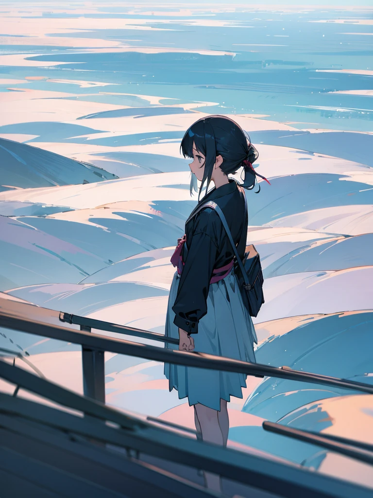 Anime girl with beautiful scenery