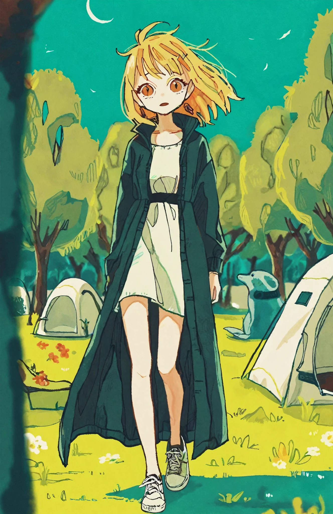 by tsvbvra, 1girl, oz hair, , park background