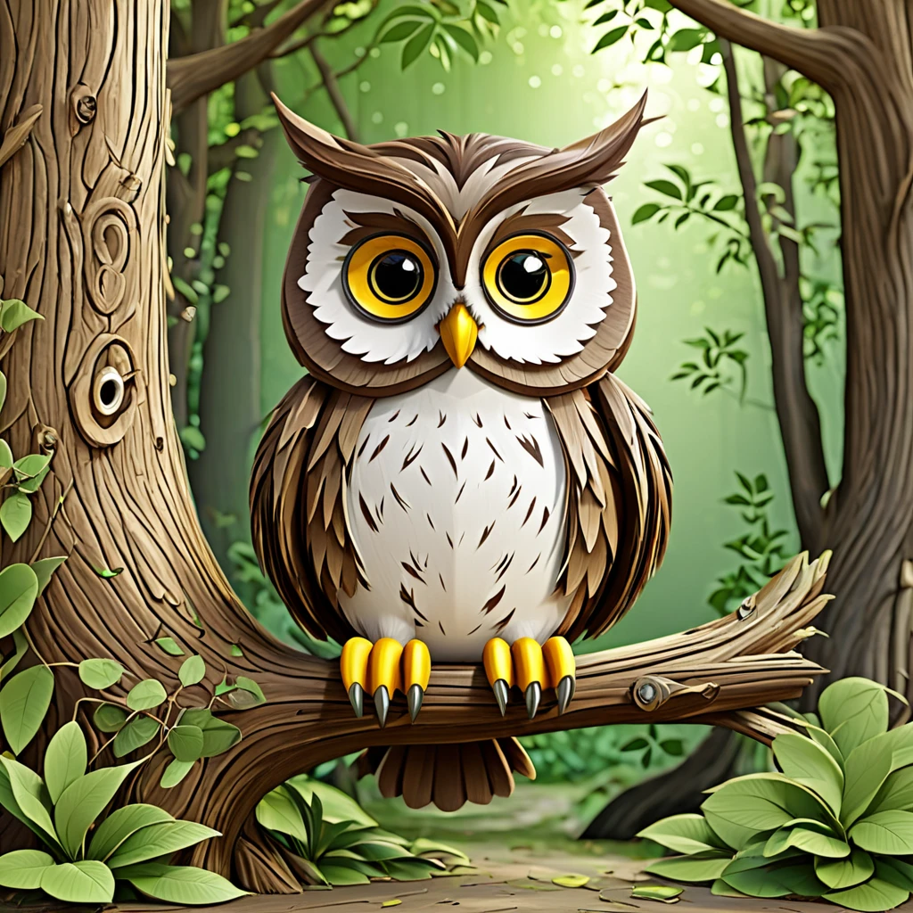 create vector style owl seat on brance