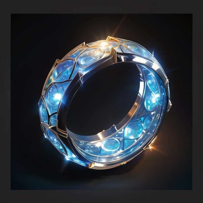 Close-up of a round object,Light shines through it, Fantasy Game Ring,