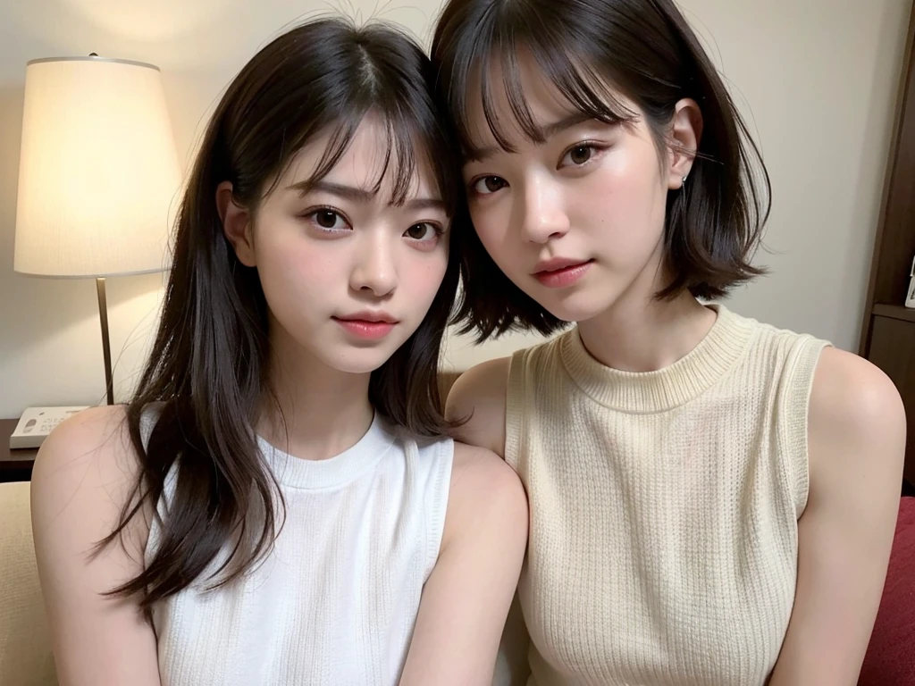 (Sleeveless:1.3) Very sexual body 、nude,
Put your hair up to reveal a sexy nape or neck 、beautiful, thin, Fair Arms Pureeros (super highest quality:1.3) (Very realistic, Realistic:1.3), (Sharp focus:1.3) Pure (Sharp focus:1.3) Wide background々Luxurious living room Bookshelf 3D Beautiful gradients A happy and kind smile Very high quality and stylish See-through bangs Elegant and intelligent Clean and stylish Excellent Education Women's Fashion Magazine model (Realistic and very high quality:1.3). (High resolution/High resolution:1.3) Tabletop, Very delicate and beautiful, Soft Light, (Brown Hair, Shoulder-length straight bob hair) Beautiful detailed girls, Highly detailed eyes and face, beautifully detailed nose, thin and beautiful eyes, 1 girl, Japanese, Pureな beauty, cute, young, Very stylish A spring sweater in spring-like colors Very stylish Supported by women Trending Fashion , (Medium Chest), Realistic Face, Realistic body,