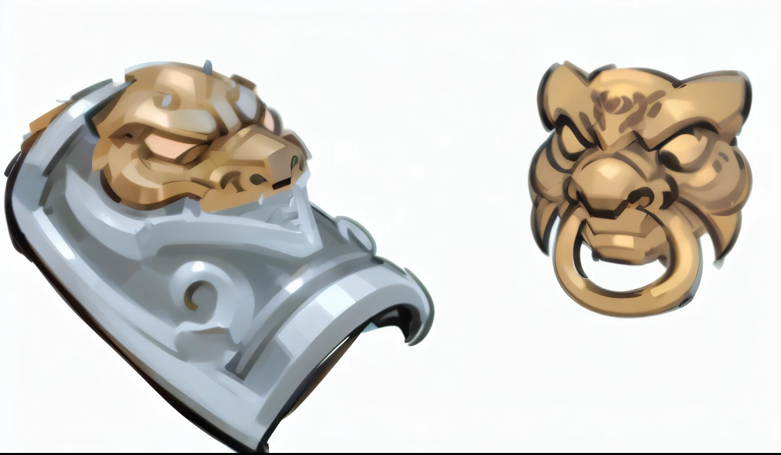 Highest quality,4K,Chinese Armor,Beast head,Metal,