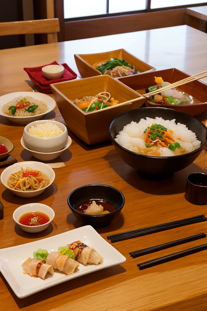 table、Japanese food、The chopsticks are broken