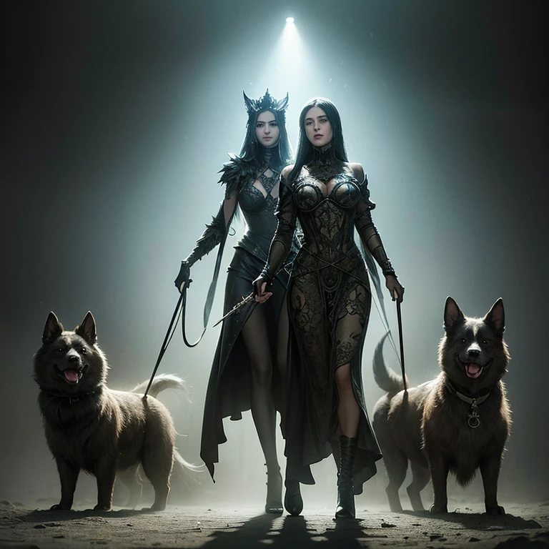 Anthropomorphic rotgrün Biolumineszierende meerket Erdmännchen with dog playing with light and walking modestly with sassy expressions,
bright boots,
expressive round eyes,
Nicola Samori style meets pin-up art,
textured ethereal backdrop complements thin necks and full figures,
complex detailing,
contrasting colors,
intricate patterns for depth,
enhanced by backlighting,
fine ink rendering,
dry watercolor effects,
sharp contours,
surreal digital painting.,
sf,
intricate artwork masterpiece,
ominous,
matte painting movie poster,
golden ratio,
trending on cgsociety,
intricate,
epic,
trending on artstation,
by artgerm,
h. r. giger and beksinski,
highly detailed,
vibrant,
production