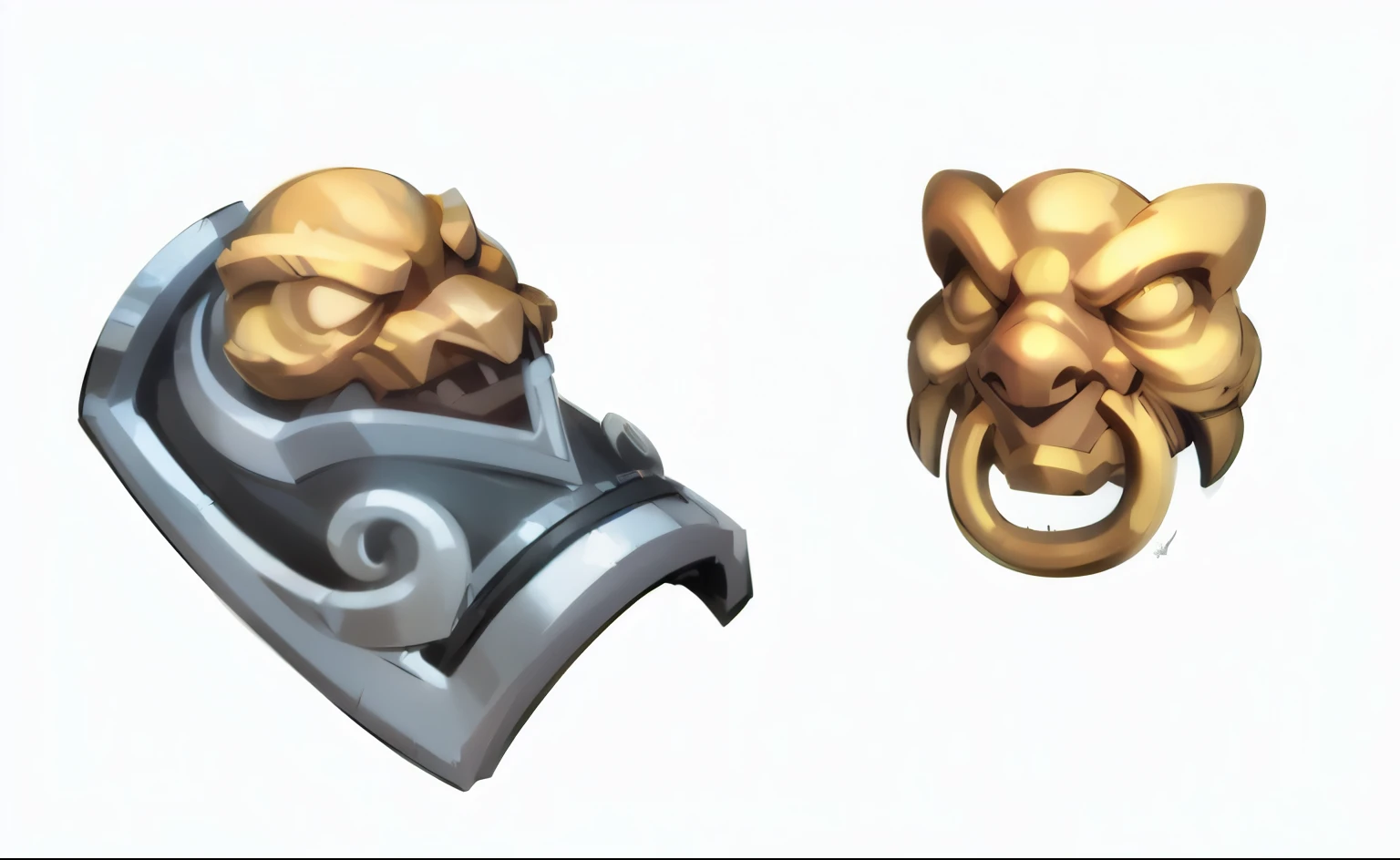 Highest quality,4K,Chinese Armor,Beast head,Metal,