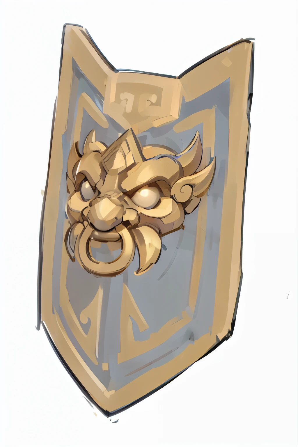 Highest quality,4K,Chinese Armor,Beast head,Metal,Shield,