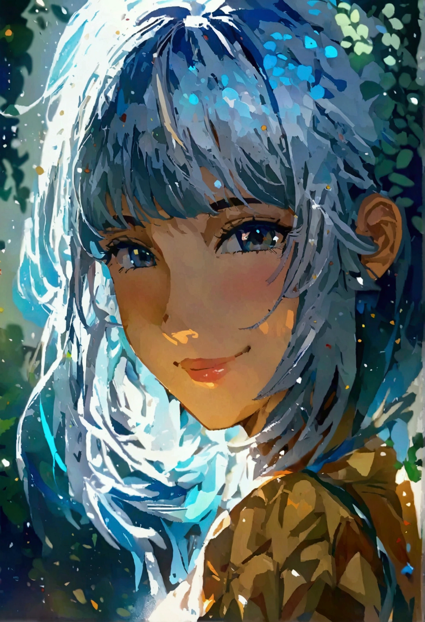 Anime Characters Silver Hair, Azure Line Style, Anime Moe Art Style, Highest ranking on Pixiv, Highest quality, 8k hd, blazer,smile,Waist-length hair,long hair,Straight Hair,
