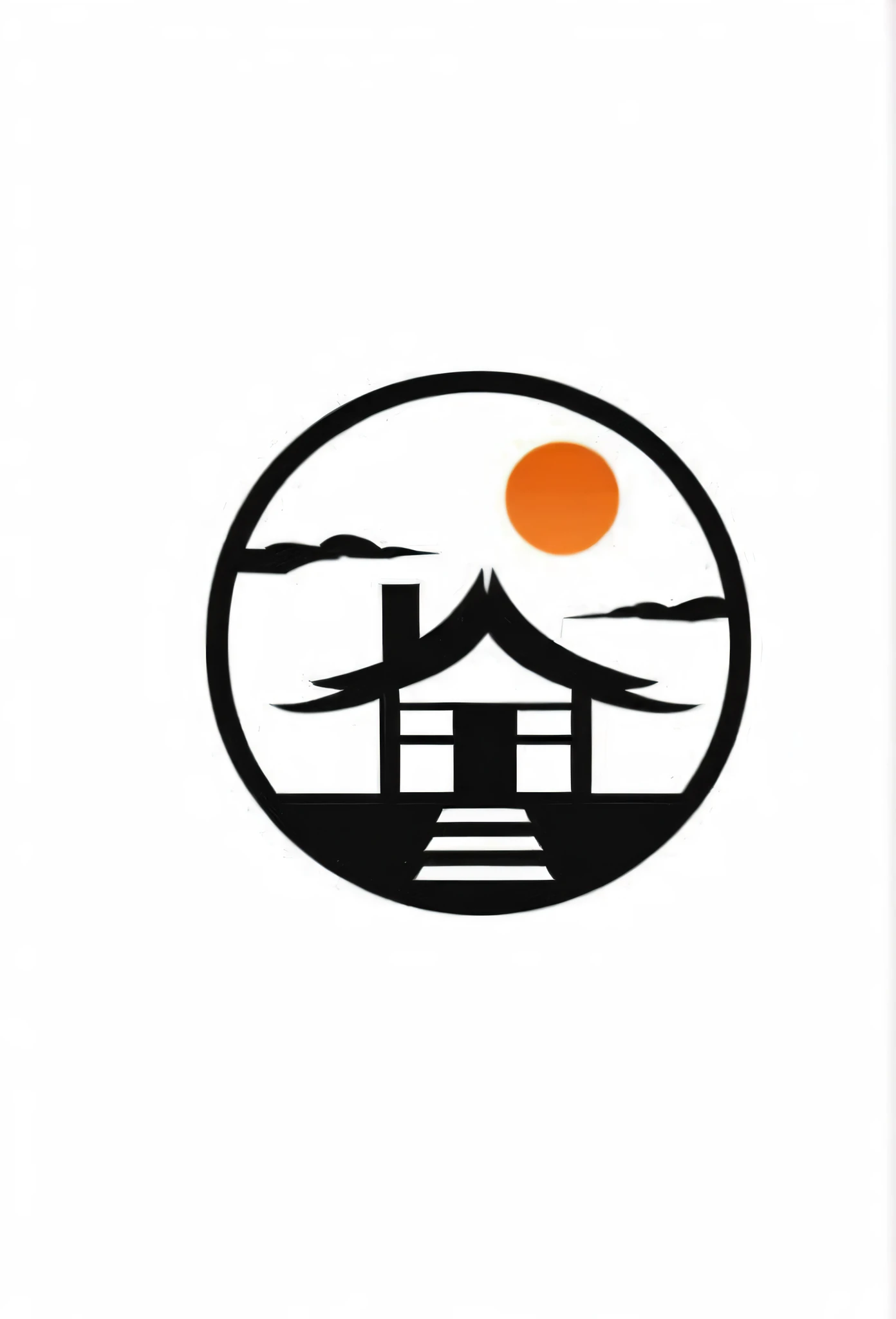 Fashionable logos of the Japanese construction industry
Pretty cool
chic and modern design
A logo with a Japanese house painted inside a circle-shaped logo
The logo is monotone in black and white
a round sun above the house
Only the sun is designed to be orange
White background