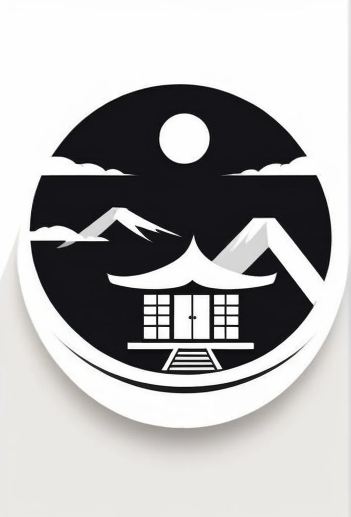 Fashionable logos of the Japanese construction industry
Pretty cool
chic and modern design
A logo with a cool Japanese-style house painted inside a circle-shaped logo
The logo is monotone in black and white
a round sun above the house
Only the sun is designed to be orange
White background