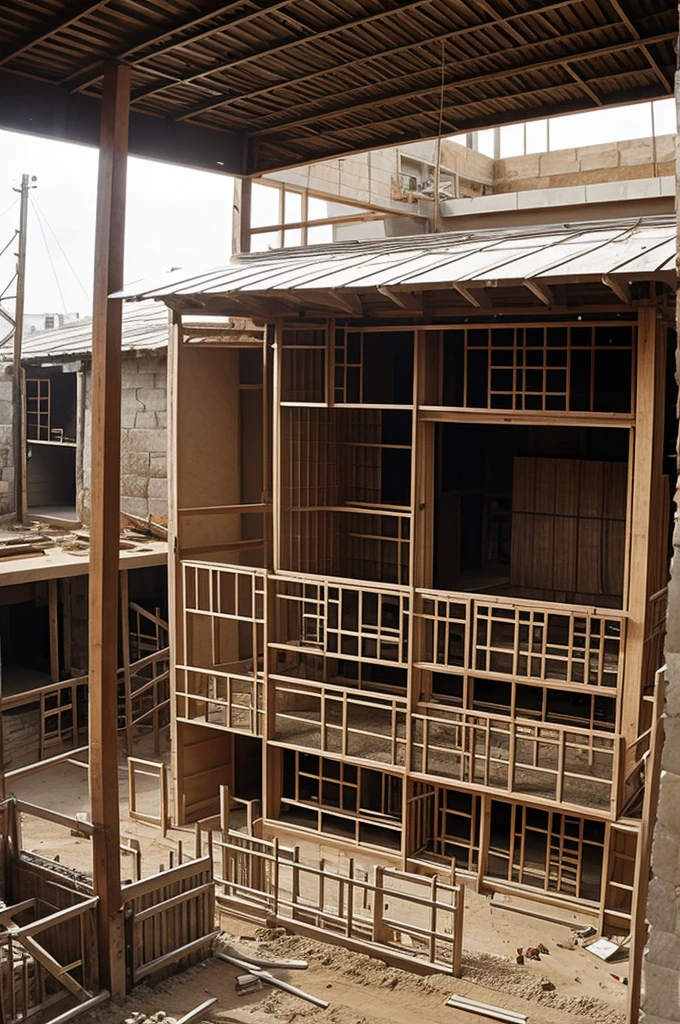 An old Hebrew store under construction
