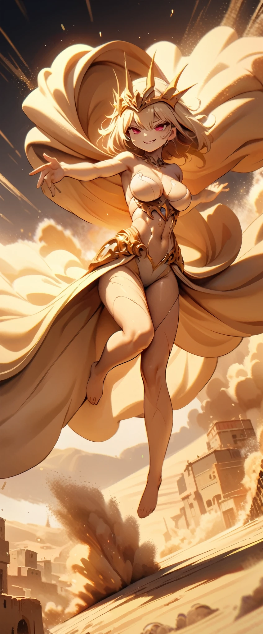 style of anime, 1个Giant Breast Girl, ((yellow wasp:0.6) harpy hero:1.3), (full bodyesbian:1.4), thigh gap, brunette color hair, Twisted Mohawk,Elf cut, orange lipstick, , Shining red eyes, , (From the side Side:1.5),spread their legs, mediuml breasts, Willow waist, Slim hourglass figure,, ((bathrobe, Navel incision:1.3):1.2) [:Peculiar costume design:0.2], BREAK Winter moon tip observation location, epic landscapes