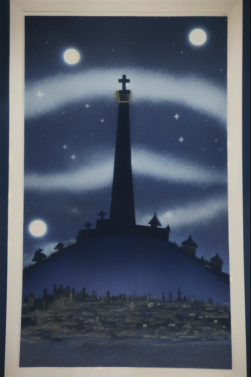 When you get off the Galaxy Express,、It was the Ihatov I had dreamed of.。
The sky is filled with swans and crosses、The sky was shining with a brightness worthy of the words "a starry sky."。On navy blue fabric、It looks like the sequins of countless years have been sewn on.。