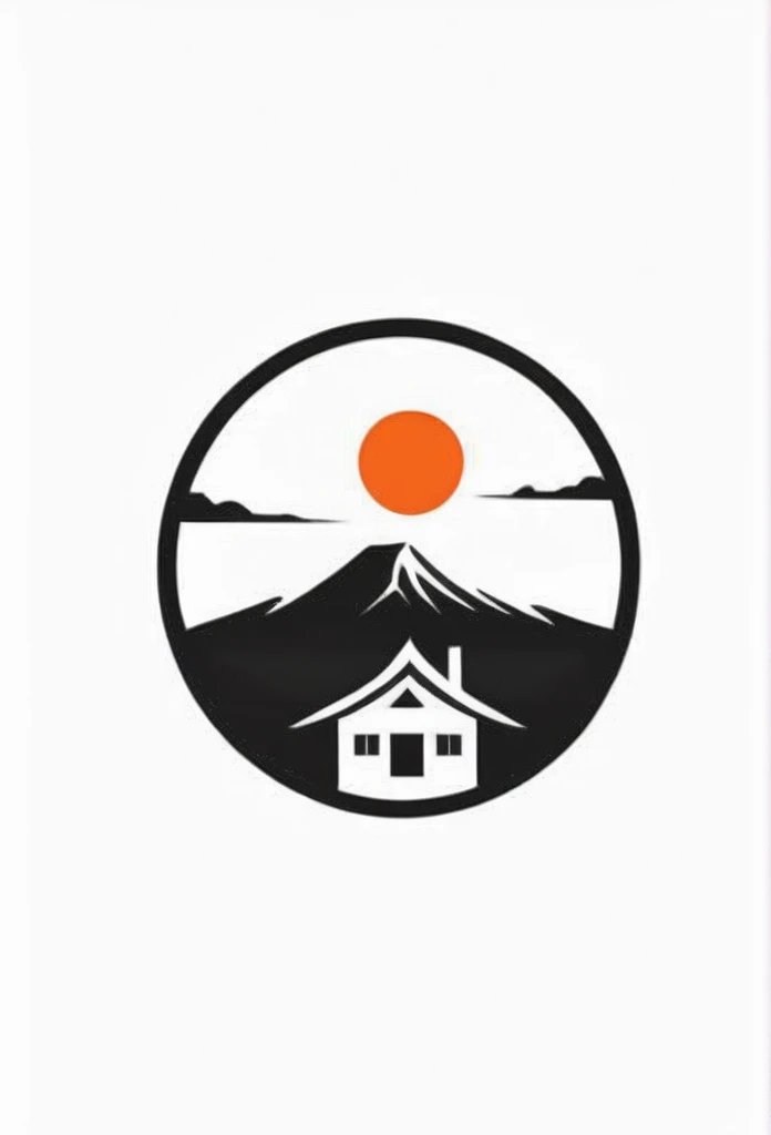 Fashionable logos of the Japanese construction industry
Pretty cool
chic and modern design
the orange sun
A logo with a cool Japanese-style house painted inside a circle-shaped logo
The logo is monotone in black and white
a round sun above the house
Only the sun is designed to be orange
White background