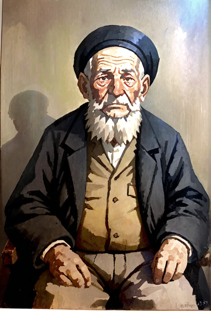 Very old man(Lev Tolctoy), oil painting