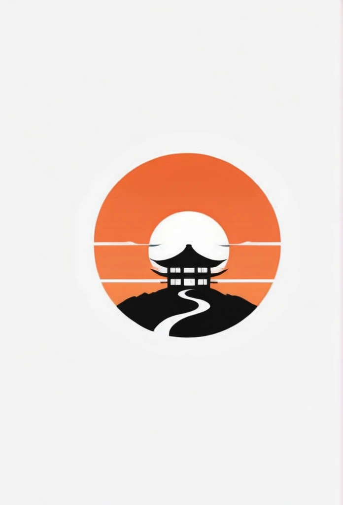 Fashionable logos of the Japanese construction industry

Pretty cool
chic and modern design

an orange sunset

A logo with a cool Japanese-style house painted inside a circle-shaped logo

The logo is monotone in black and white

Only the sky above the house is designed to be orange

White background