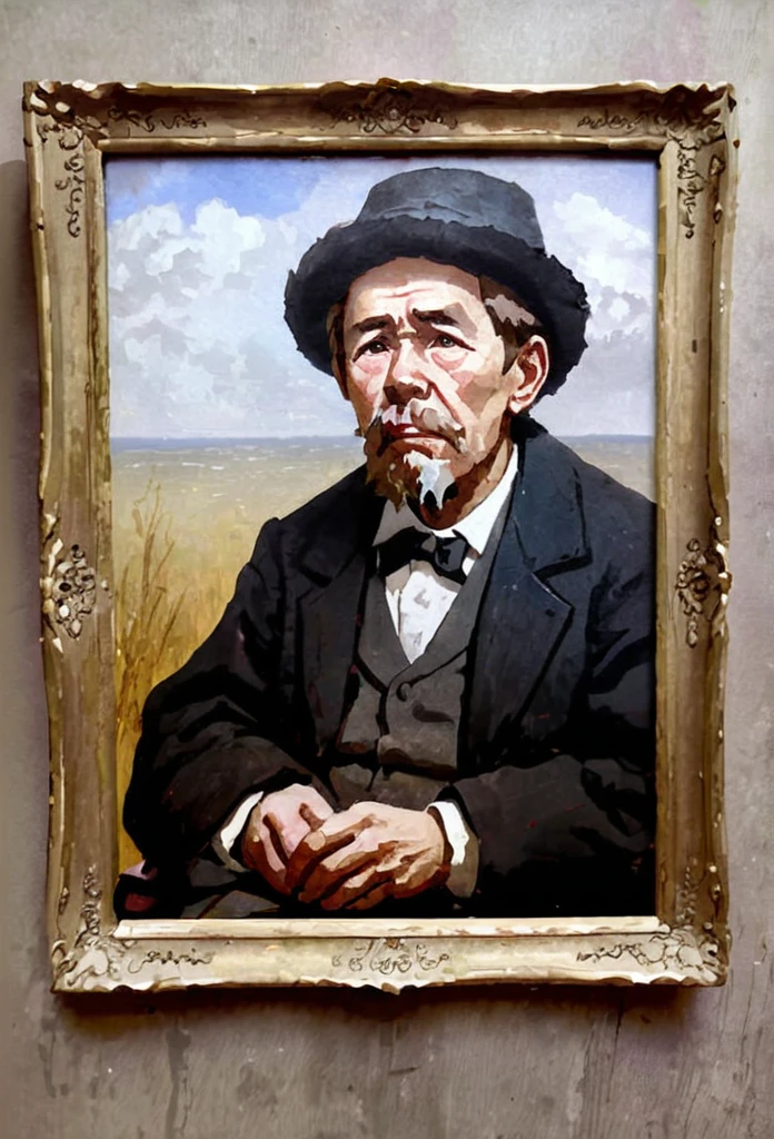 Very old man(Chekhov), oil painting 