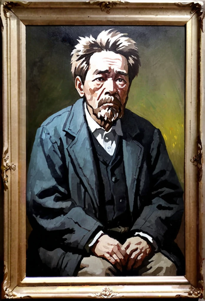 Very old man(Chekhov), oil painting