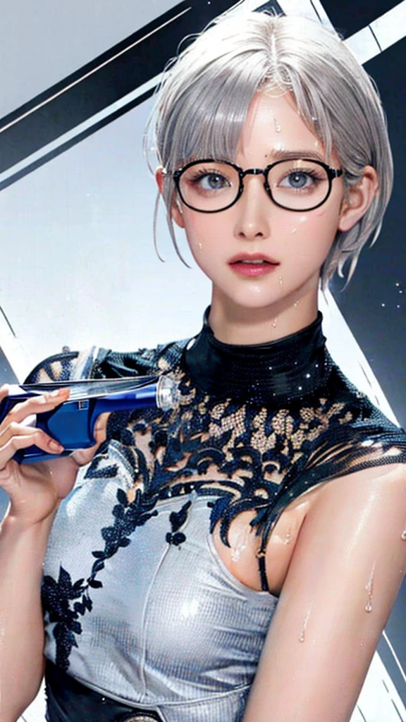 Ridiculous Resolutions, Super detailed, Highest quality, figure, 8K, Ultra-high resolution, Grayish-grey hair、Pixie short、amount、Glasses、short、small、Pin Heel Midnight、 thin, cumin ,Straight Hair、short hair, Glasses , (((Sweat)))、Turtleneck dress、skin、Stiletto Sandals、Beautiful feet、
Have a handheld game console,now、Backstreets、Full body paint、Detailed face、Delicate facial features、Detailed skin、Shiny skin、Detailed face、Delicate facial features、Detailed skin、Shiny skin、Beautiful Face、Perfect Face、に精巧でBeautiful Faceと目、Attractive face、Top view、Respect、Nightclub、povbreastgrab, pov hands