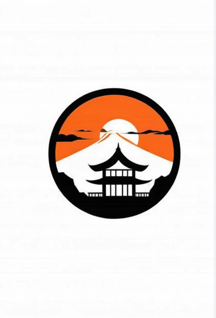 White background

Fashionable logos of the Japanese construction industry

Pretty cool
chic and modern design

an orange sunset

A logo with a cool Japanese-style house painted inside a circle-shaped logo

The logo is monotone in black and white

Only the sky above the house is designed to be orange

White background