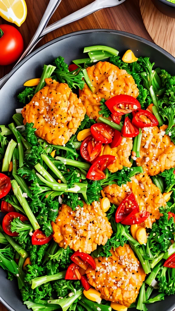 Create a AI image of a vegetarians people 