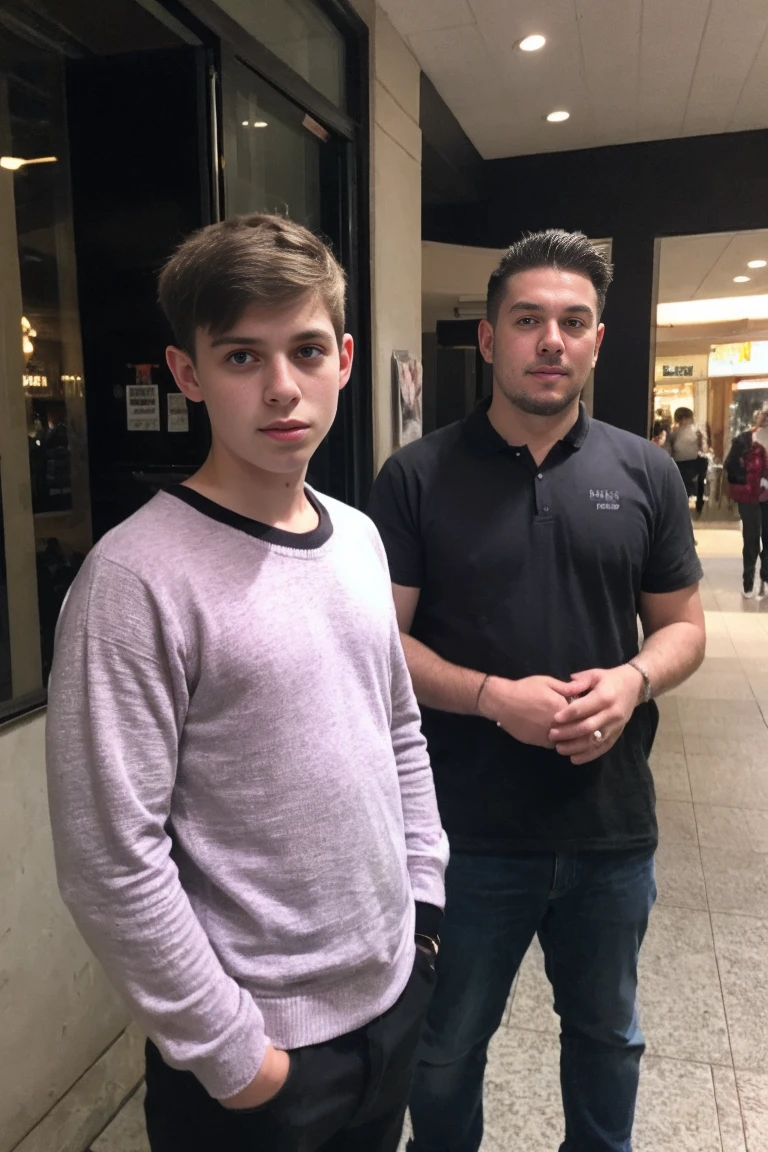 photo of handsome gangster teenage men ,mall