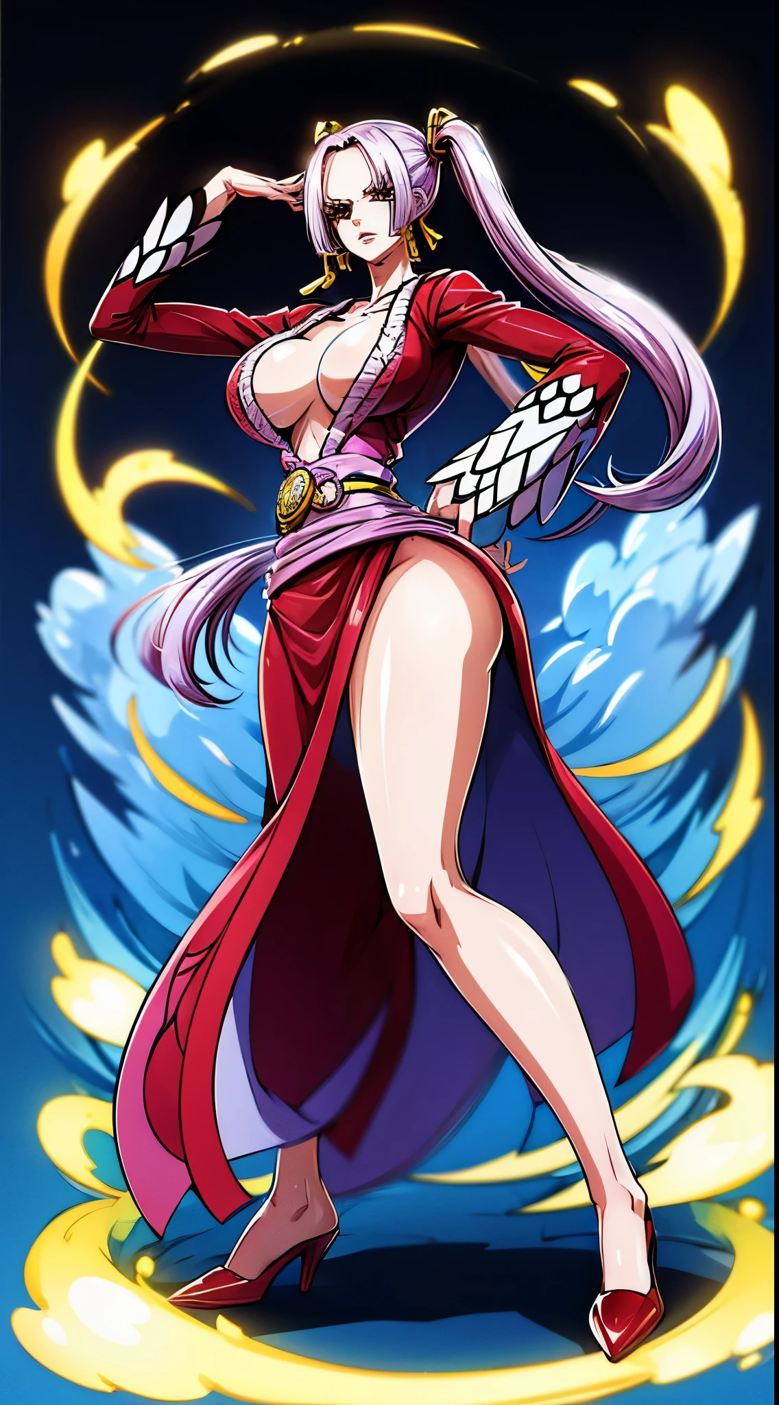 (((1 girl))), big breasts, a beautiful and cute lady, standing, (muscular ass), (thin waist), } ,  full body photo, (((Ichika Amasawa))) , white skin, red ribbons in her hair, (((bright yellow eyes))), good anatomy, perfect hands, (beautiful and perfect feathers and muscular), thin waist, muscular abdomen, black high heel shoes, (holding her breasts), standing, full body photo, (Hair color Magenta), Straight hair, (((twintail hair)) ), (golden yellow eyes), anime, minimalism, anime style, ray tracing, cinematic lighting, glow, JPEG artifacts, bright light, divine rays, backlight, symmetry, panorama , Sony FE, hard drive, Art-Prime, accurate, Anatomically correct, super detail, best quality, hard drive, high, 16k