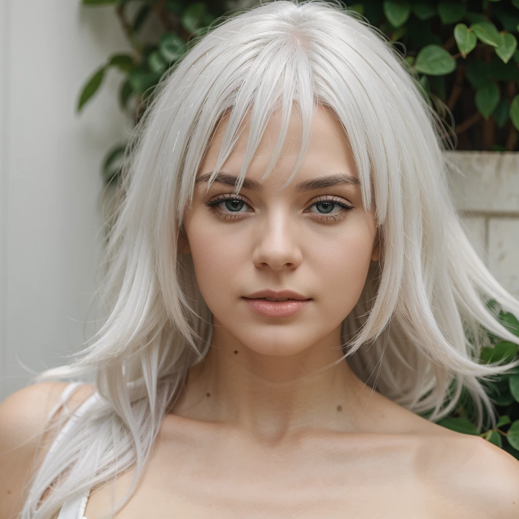 Beautiful girl with white hair