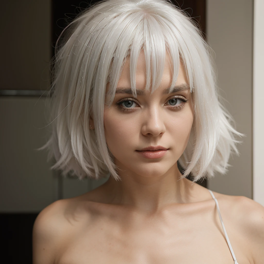 Beautiful girl with white hair