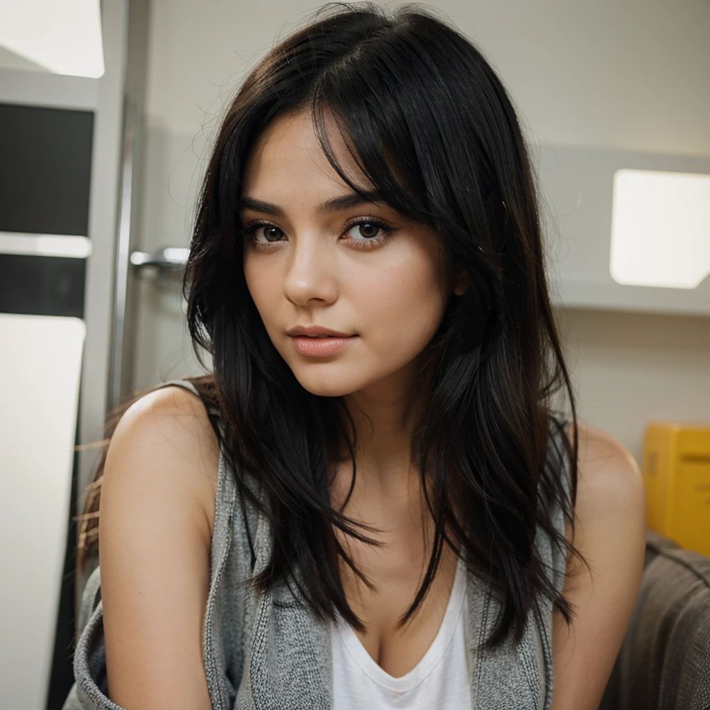 Beautiful girl with black hair