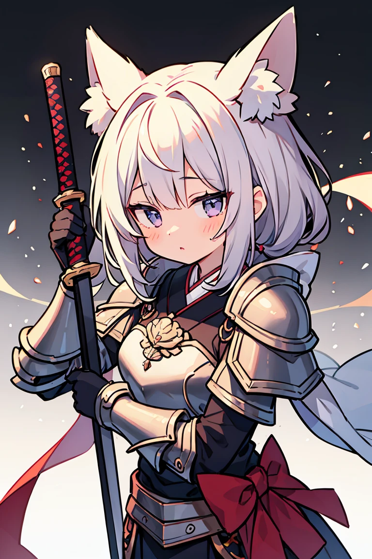 独奏, girl, armor, Japanese sword