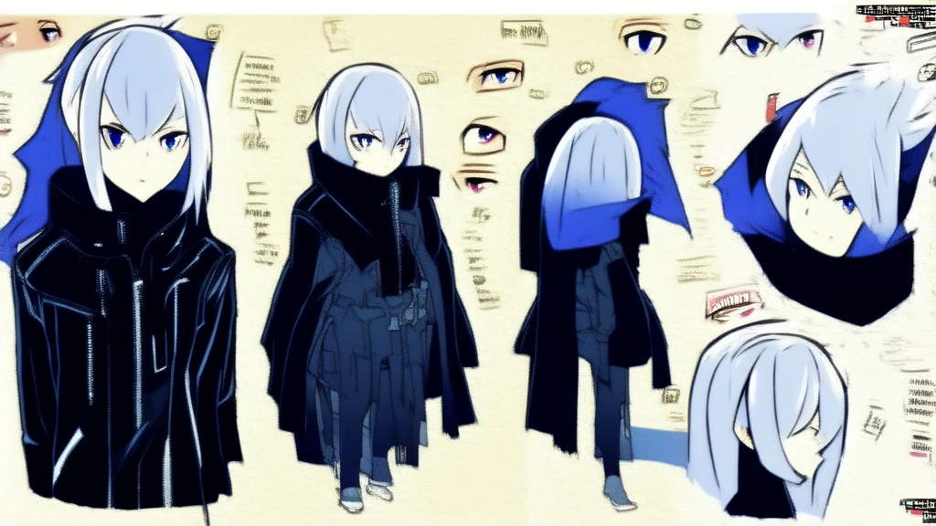 A cute anime girl with beautiful detailed grey hair and blue eyes, wearing a cool modern outfit, long hair, straigh hair, highly detailed, realistic, photorealistic, 8k, HDR, dynamic lighting, cinematic, concept art style