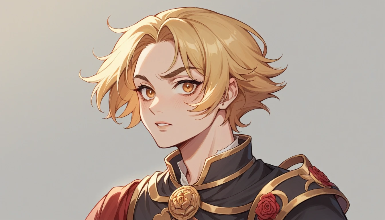 A 15-year-old female human with an ectomorph build, light-medium skin, and long, rose gold hair styled simply. Her triangular face is delicate and pretty, with almond-shaped eyes that are full of dreams. Thin lips and a small, straight nose give her a sweet and gentle appearance. Her medium, high-arched eyebrows add a touch of sophistication to her youthful beauty. Clothing of a medieval fantasy adventurer warrior traveler, ((torn clothes:1.2)), (((nsfw, vulgarity))), small and flat chest 
