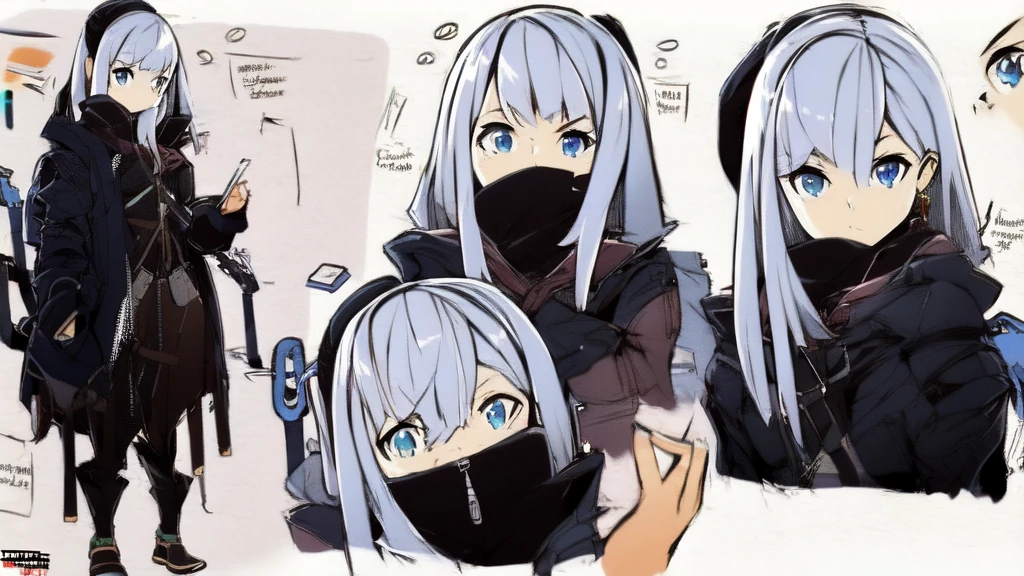 A cute anime girl with beautiful detailed grey hair and blue eyes, wearing a cool modern outfit, long hair, straigh hair, highly detailed, realistic, photorealistic, 8k, HDR, dynamic lighting, cinematic, concept art style