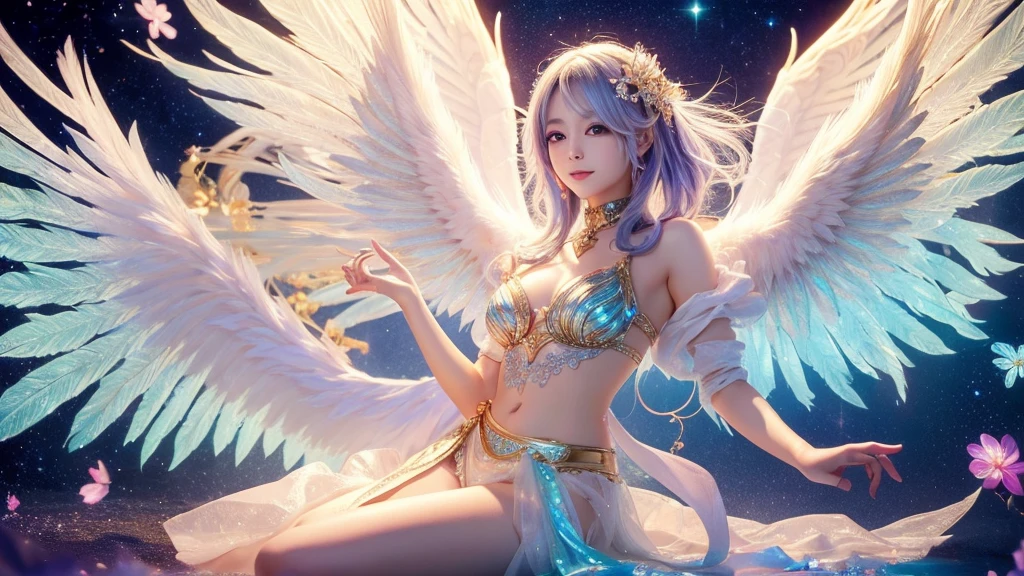 1920×1080、Like the picture、Real、Wrapped in dazzling light、god々Shii、美Shii、Fantasy、Spreading its large wings、cute、Beauty、Adult female、Make a picture of an angel