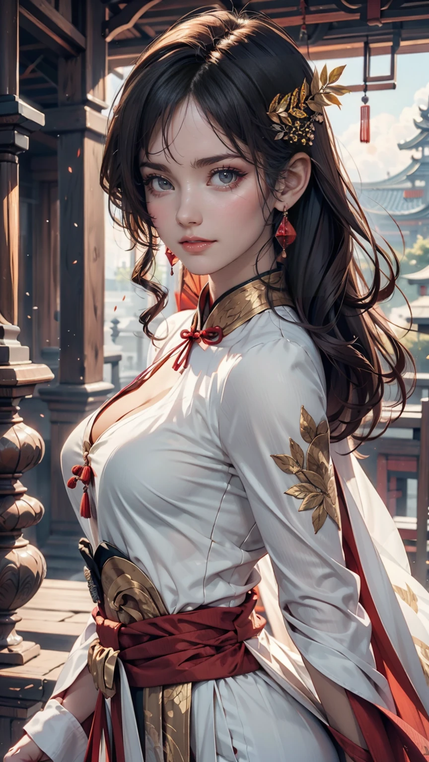 Beautiful dancers of ancient China,Delicate lines,Gorgeous costumes of ancient China,Delicate and vivid,Embarrassed face,Willow leaf eyebrows,Character Description,Curly Hair,Gold Leaf,Flowing Clouds,watercolor,Crane surroundings,Ink Painting,Kind eyes,Scrupulous, Color Scheme,Exquisite clothing patterns,by グー, Kaiji,Zhang Shuang,Professional Color Grading,Realistic Style,Soft Shadows,Crisp and sharp focus,Film Photography,panoramic,32K --v 6、Sexy proportions、Sexy、Narrow waist、Long eyelashes、smile、Arms crossed、fan