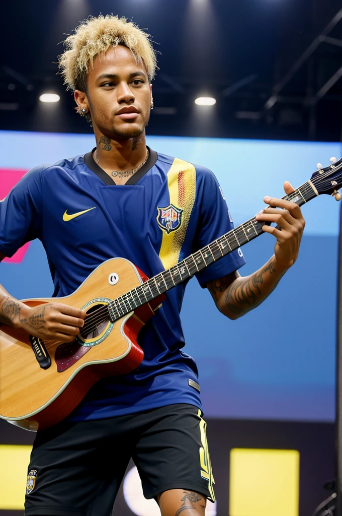 Neymar playing guitar 