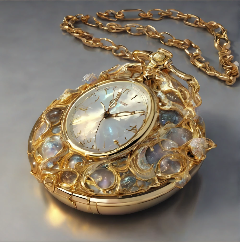 Chained Golden clamshell watch fantasy artwork