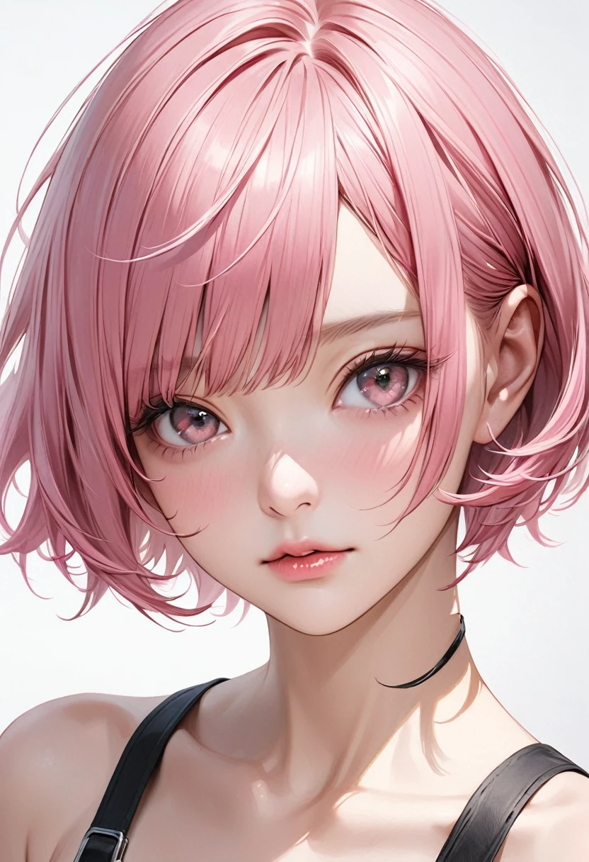Ultra-realism、Pink Hair Color、short hair