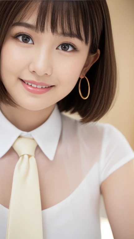 （masterpiece）、(Highest quality:1.5)、(Photorealistic:1.2)、(Surreal), (High resolution), (Realistic), (Post-processing),(Sharp focus), Sharp focus:1.2,Backlight, (Improvement of quality:1.4), (Narrow waist)、Big Ass、((Perfectly detailed five-fingered hands)),（Anatomically correct body）、((1 female:1.4))、Japanese、Realistic Skin、（Small chest：1.4）、Bust size is A cup、Pretty woman with perfect figure:1.4,(from the front:1.5), (Enhances the beauty of skin texture:1.1),No makeup、美しいBlack Hair、The best smile、Natural color lip、(Small Mouth:1.4)、The mouth is not open、Thick lips、(Oval Face)、Even bangs、Hide eyebrows with bangs、((33-year-old woman))、Bob Hair、Hair blowing in the wind, (Black Hair, Iris, Watery eyes, Shining Eyes, Bob Cut Hair, Small earrings,), Hair behind the ear、No makeup、(Drooping eyes)、(((One lovely woman)),((A big friendly smile)),(( Small breasts,Small breastsの谷間)),((((Plump Cheeks)))),((whole body：1.５)),very cute,(Baby Face),高級restaurantで、full-course dinner、Wine Party、Bright image、The beauty of wine, Beautiful Face, red wine 、Appetizers、Italian food、Wine bottle、Champagne、sparkling wine、(slimな顔), (The body is slim),restaurant, White wine, slim, wine glass, 中央に置かれたwine glass, Beautiful fine grain, Depth f/2,saturation, High Contrast, Strong light and shadow,Moist Body:1.5、3D texture、Delicate eyes、((In front of the food on the table：1.5)）、White collar shirt and tie、erious expression、Operating a smartphone、
