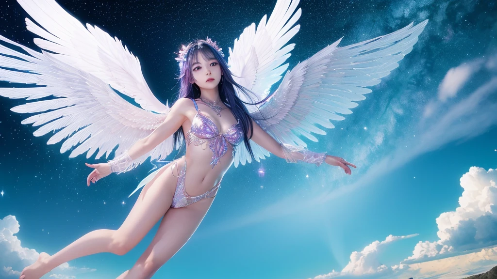 1920×1080、Like the picture、Real、Wrapped in the dazzling light of the sky、眩Shiiほどの光、god々Shii、美Shii、Fantasy、Spreading its large wings、cute、Beauty、Adult female、Make a picture of an angel