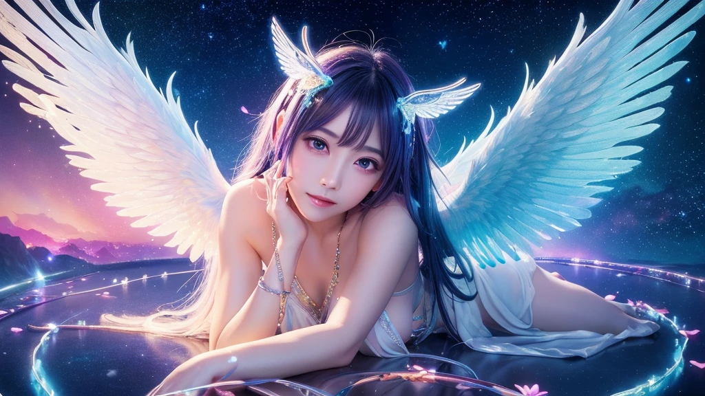1920×1080、Like the picture、Real、Wrapped in the dazzling light of the sky、眩Shiiほどの光、god々Shii、美Shii、Fantasy、Spreading its large wings、cute、Beauty、Adult female、Make a picture of an angel