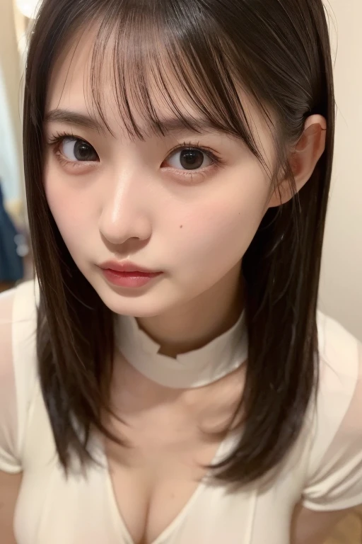 (masterpiece:1.5)、(Realistic:1.5)、(Highest quality:1.4、8K、RAW Photos）、
Ultra-high resolution、Professional Lighting、Perfect dynamic composition、Indore mugrain、chromatic aberration、(Bokeh:1.1)、
Frank、Sophisticated、charm、Surreal、High detail、Golden Ratio、
(1 Girl)、Slender girl、繊細でcharm女の子、Cute Woman:1.4、
Serious expression、Looking at the audience、Take a full body photo、
Light brown hair、Shiny Hair、Random Cute Hairstyles、
beautiful, Transparent muscle、Realistic looking skin、
shut up.、Natural color lip、fine grain、double eyelid、Thin arms、
(Wearing a white leotard)