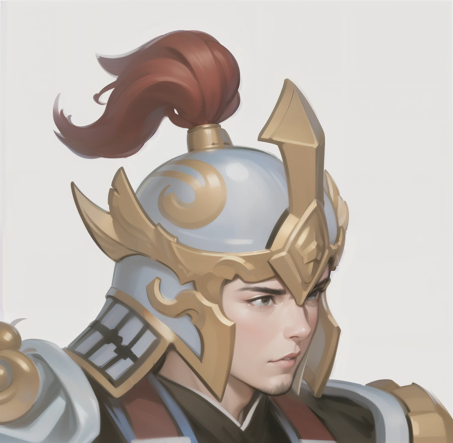 (4K, best quality, highres:1.1), (masterpiece:1.1), man,Wearing a Chinese helmet,Exquisite,The Borun, inspired by Cao Zhibai, yang qi,Realistic texture